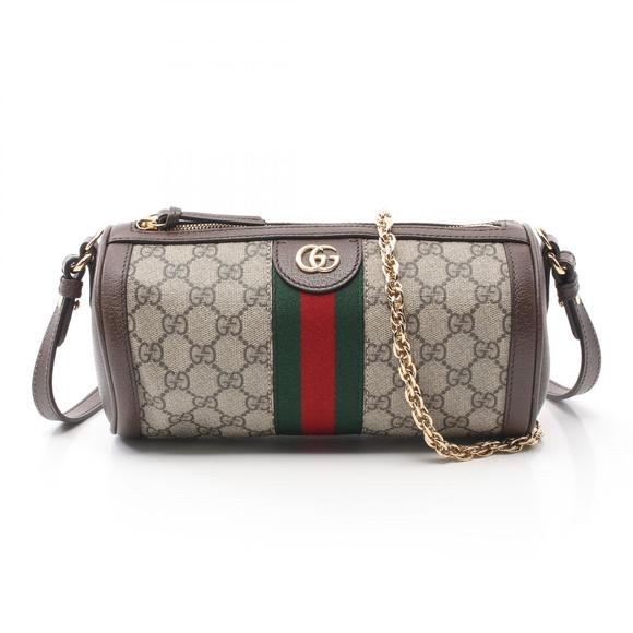 Gucci Ophidia GG Supreme Shoulder Bag Leather Beige Brown Multicolor - Picture 1 of 6